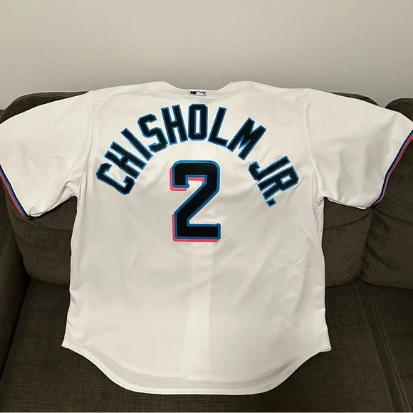 Nike Authentic Miami Marlins Jazz Chisholm JR MLB Baseball Jersey Men’s Sz: XL - Picture 3 of 8